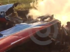 Появилось видео сгоревшего и разбитого после крушения самолета на Ставрополье