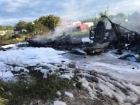 В Георгиевском горокруге бензовоз столкнулся с грузовиком и загорелся
