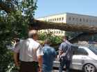 Рухнувший тополь смял иномарку на парковке напротив правительства в Ставрополе