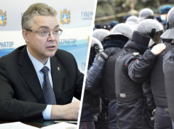 Губернатор Ставрополья вышел на несанкционированный митинг