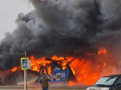 Пожар на 200 квадратных метров уничтожил строительный магазин в Ставрополе: видео