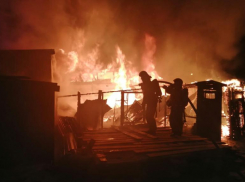 Крупный пожар разгорелся в ДНТ на улице Советской Армии в Ставрополе