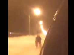 Экстремальные катания лыжника на привязи к машине попали на видео в Ставрополе