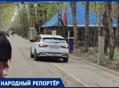 Очередного автохама встретили пешеходы в ставропольском парке Победы