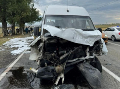 В аварии иномарки с микроавтобусом на Ставрополье пострадали 4 человека 