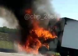 Грузовая "Газель" загорелась на Ставрополье