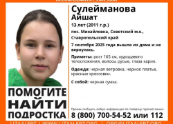На Ставрополье пропала 13-летняя девочка Айшат Сулейманова