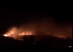 Появилось видео сильного пожара у Волчьих ворот под Ставрополем 