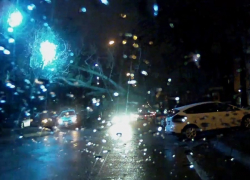 Очевидцы урагана засняли падение дерева на автомобили в Ставрополе