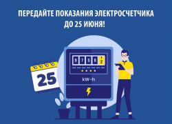 Передайте показания электросчетчика до 25 июня 2025 года