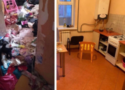В квартире-свалке в Ставрополе убрали мусор