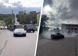 Свадебный кортеж с Lamborghini и Mercedes устроил дрифт на улицах Ессентуков