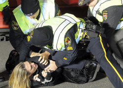 Пьяная жительница Ессентуков напала на полицейского при задержании