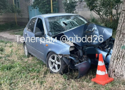 Пьяный водитель врезался в дерево и попал в больницу на Ставрополье 