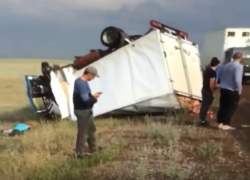 Кишащая на дороге саранча спровоцировала серьезное ДТП с перевернутой "Газелью" на Ставрополье