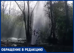Фонтан бьет выше деревьев: жители Ставрополья пожаловались на порыв трубы 