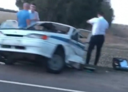 Машину ДПС разорвало попалам по дороге к месту массовой аварии с погибшими на трассе Кропоткин - Ставрополь