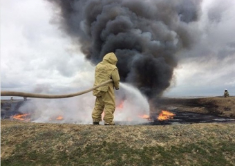 На Ставрополье загорелось нефтехранилище