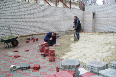 Укладка тротуарной плитки. ИП Кочубеев. 