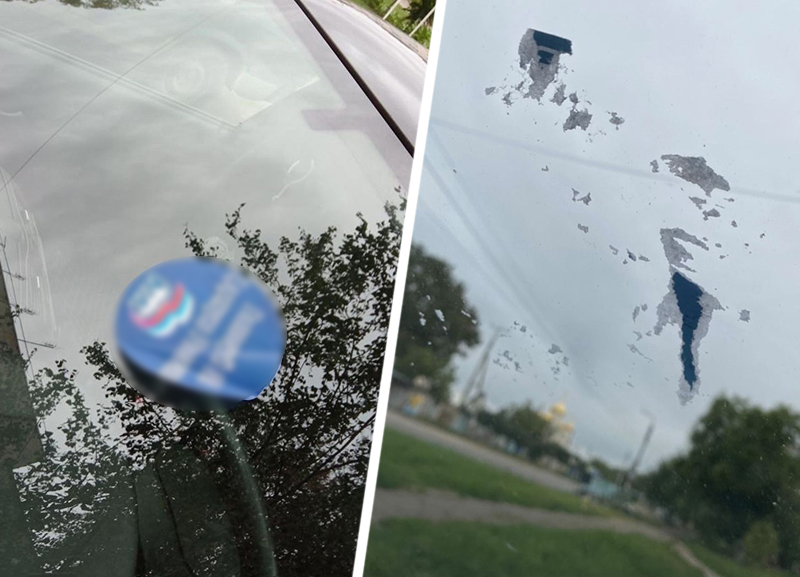 В Георгиевске лобовые стекла автомобилей испортили агитацией к голосованию