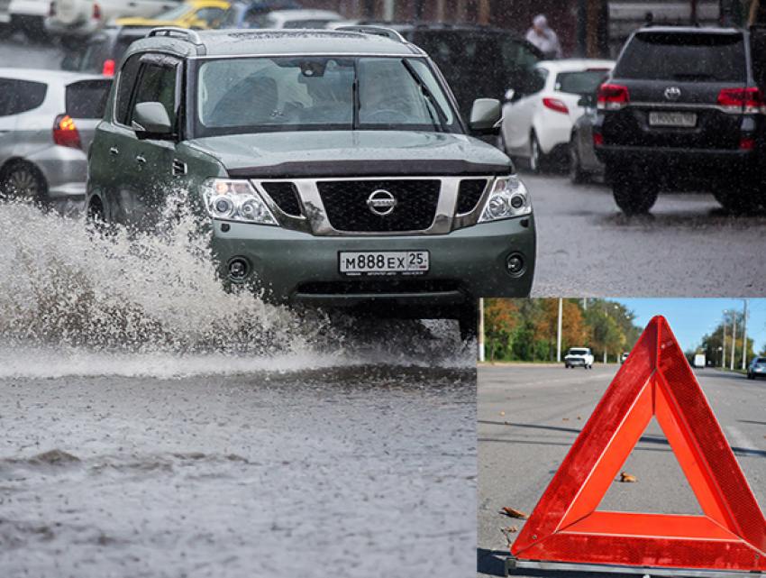 Вода от выпавших ливней затопила трассу «Кавказ» на Ставрополье