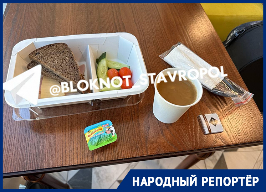 «Из комфортности лишь столовые приборы»: меню в ставропольском аэропорту продолжает шокировать пассажиров