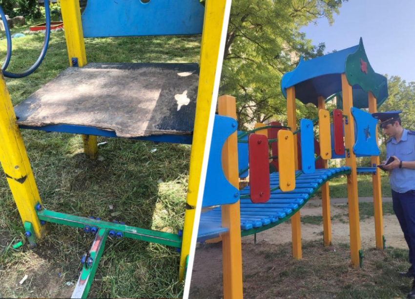 После публикации «Блокнота» детскую площадку в Михайловске привели в порядок 