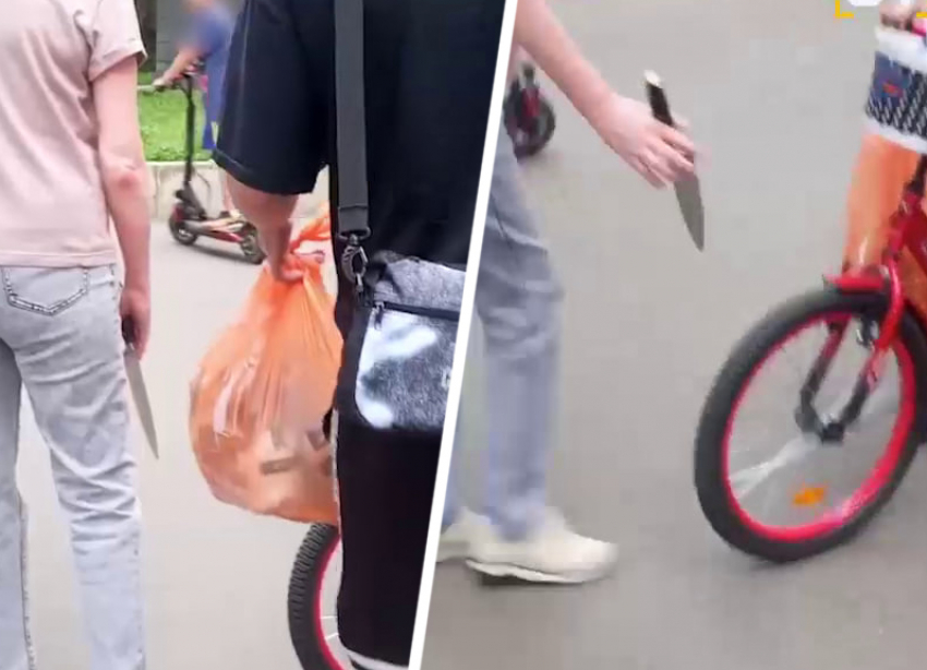 Женщина с ножом угрожала ребенку на велосипеде в Ставрополе
