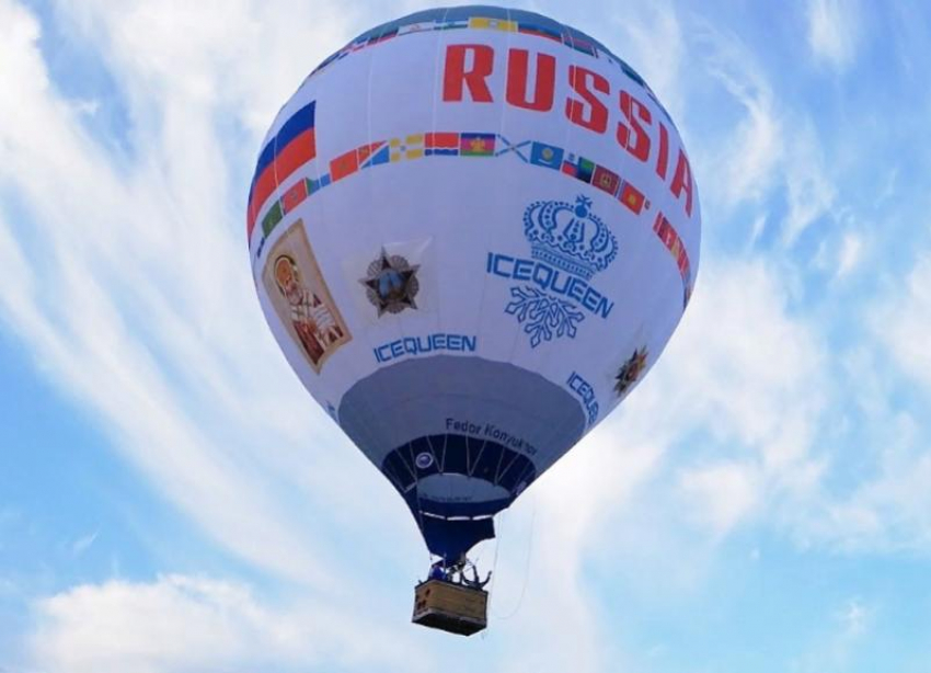 Железноводский аэростат со Знаменем Победы пролетел над Ставропольем