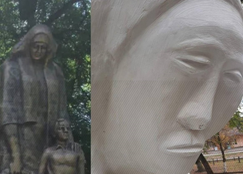 Уродливый памятник «Скорбящей матери» на Ставрополье «раскис» из-за непогоды