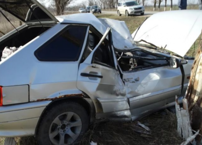 На Ставрополье мать с двумя детьми на автомобиле врезалась в дерево