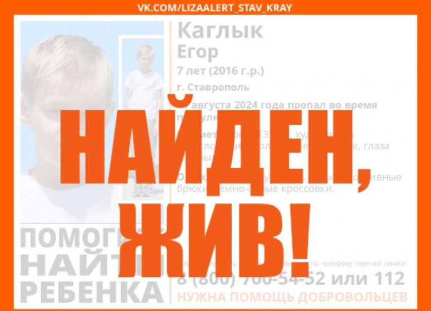 Исчезнувшего во время прогулки 7-летнего мальчика объявили в розыск в Ставрополе