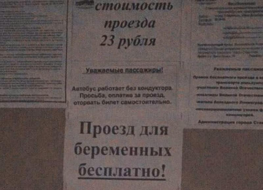 В ставропольской маршрутке устроили акцию для беременных